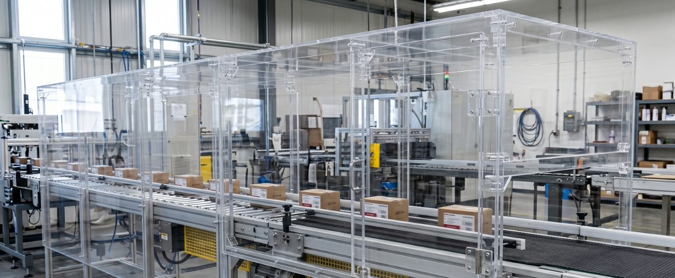 Fabricated acrylic conveyor protection
